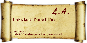 Lakatos Aurélián névjegykártya